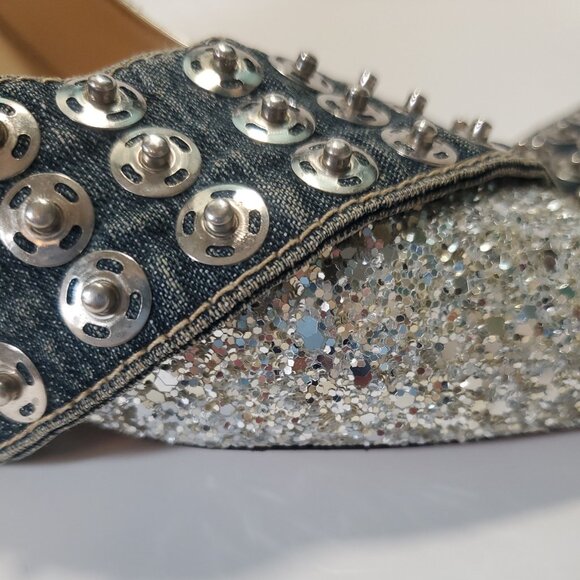 Jimmy Choo Romy Stilletto 85/100mm Champagne Glitter Pointed-Toe Pump - Picture 10 of 16